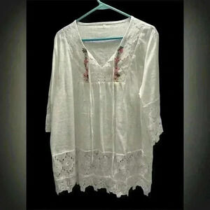 White Embroidered Blouse